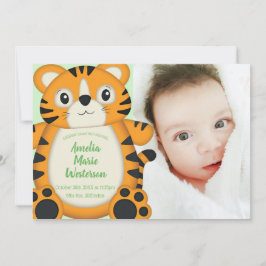 Grönten Tiger Baby Shower Inbjudningar