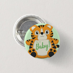 Grönten Tiger Baby Shower Knapp