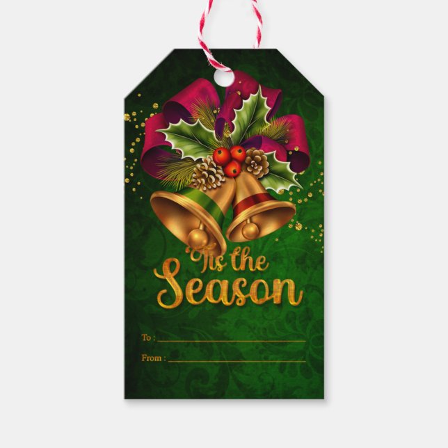 Grönten "Tis the Season Klockor Presentetikett (Framsidan)