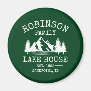 Grönten Träd Forest Sjö i Namn Magnet