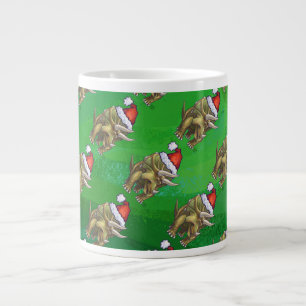 Grönten Triceratops jul Jumbo Mugg