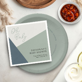 Grönten Tricolor för enkel Modern Oh Baby-skript S Pappersservett