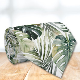 Grönten Tropical Forest Löv Mönster Slips