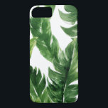 Grönten Tropical Löv Mönster<br><div class="desc">Grey iphone case med vattenfärgsbananen löv mönster. Det här blir en perfekt-tropisk accent till din mobil. Denna design finns i en rad olika produkter. Liknande formgivningar finns också att tillgå.</div>