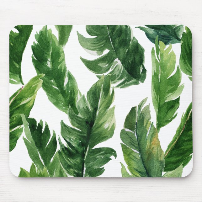 Grönten Tropical Löv Mönster Musmatta (Framsidan)