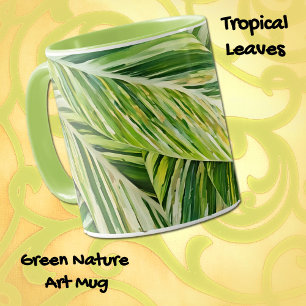 Grönten Tropiska Löv Natur Art Mugg Kopp