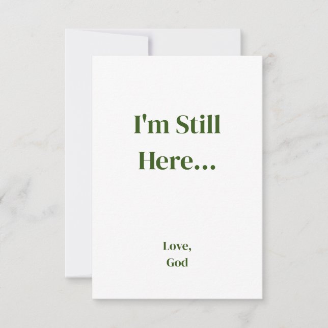 Grönten tror att jag fortfarande är här... Kärlek, Anteckningskort (Framsida)