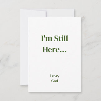 Grönten tror att jag fortfarande är här... Kärlek, Anteckningskort