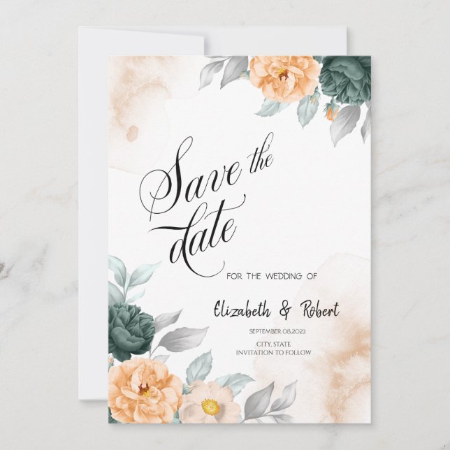 Grönten Vattenfärg Ro Spara datum Spara Datumet (Framsida)