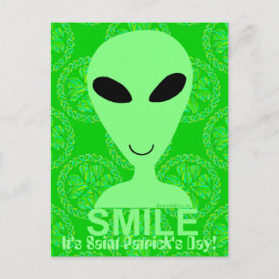 Grönten vid Roligten Saint patrick's day Alien Vykort