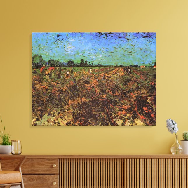 Grönten Vineyard av Vincent van Gogh Canvastryck (Insitu (Vardagsrum))