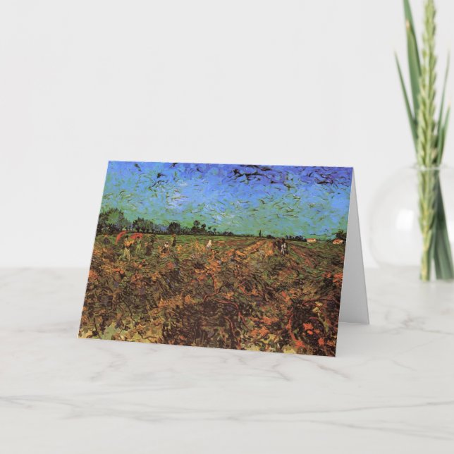 Grönten Vineyard av Vincent van Gogh Kort (Framsida)