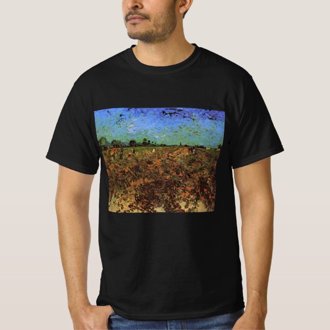 Grönten Vineyard av Vincent van Gogh T Shirt (Framsida)
