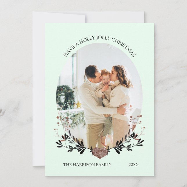 Grönten Winter jul Ram Photo Julkort (Framsida)