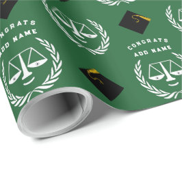 Grönten Wrapping Papper för Law School Studenten Presentpapper