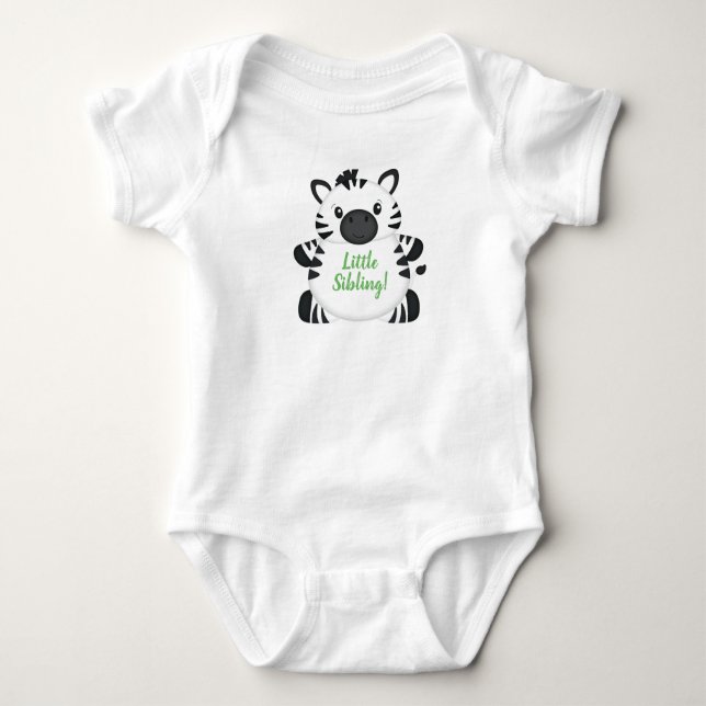 Grönten Zebra Baby Shower T Shirt (Framsida)