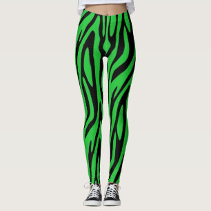 Grönten Zebra tryck Leggings