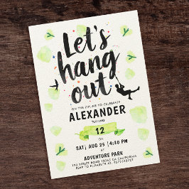 Grönten Zipline Äventyr Penselskript för modern Ro Inbjudningar