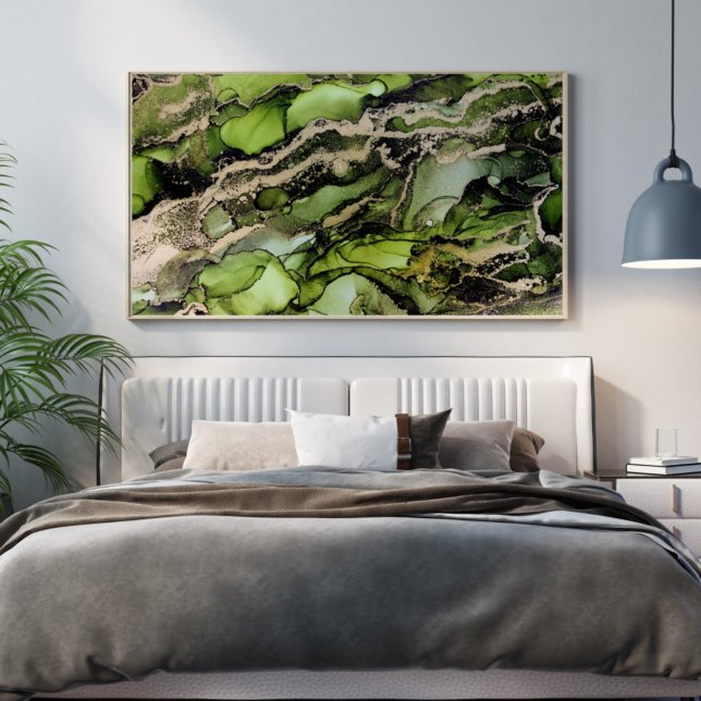 Gröntens Abstrakt med Guld och svart Poster (Skapare uppladdad)