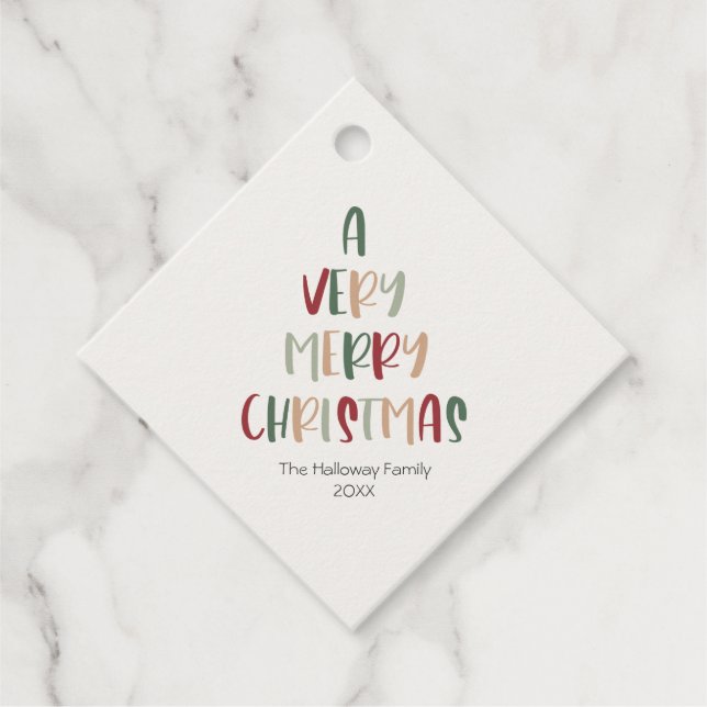 Gröntens Avslappnad Färgfull Märkre av juldiamante Gåvor Etiketter (Framsida)