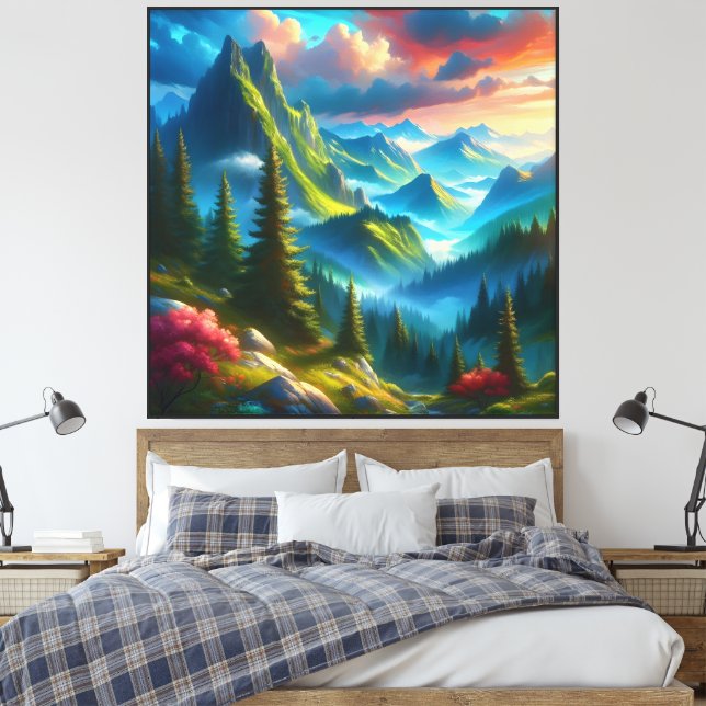 Gröntens berg - canvastryck (Insitu (sovrum))