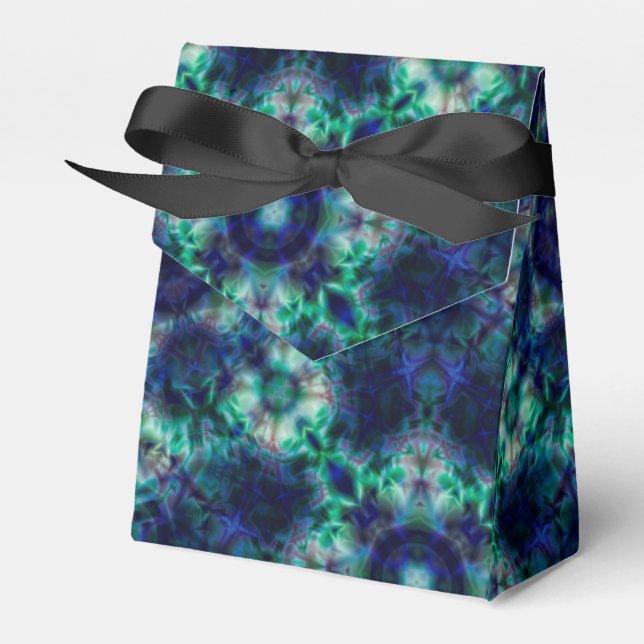 Gröntens blå ornament presentaskar (Framsidan Sidan)