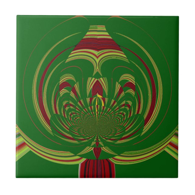 Gröntens Blommigt Kakelplatta (Framsidan)