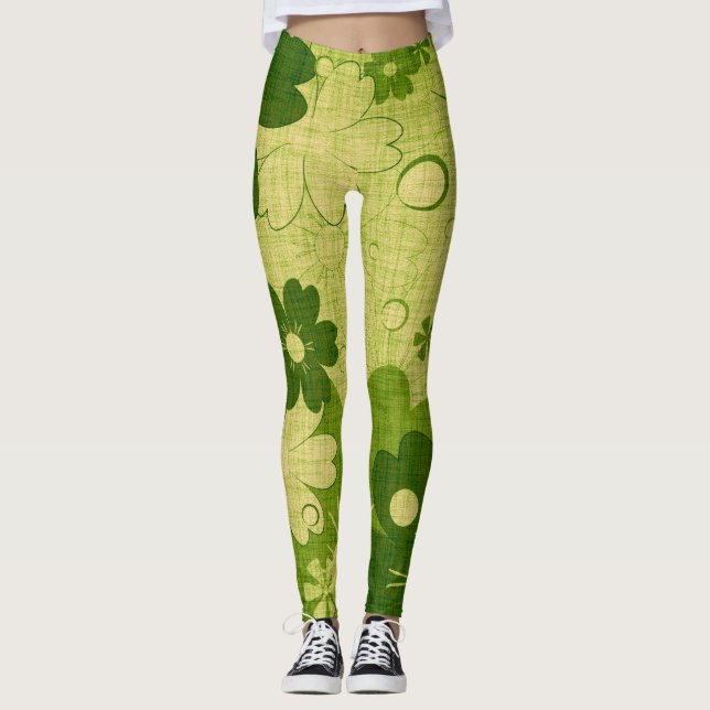 Gröntens Blommigt Leggings (Framsida)