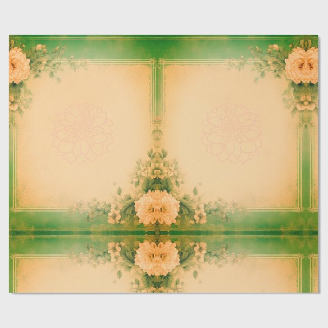 Gröntens Blommigt Presentpapper (Platt)