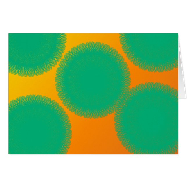 gröntens cirkel i gulaktig orange hälsningskort (Framsidan Horizontal)