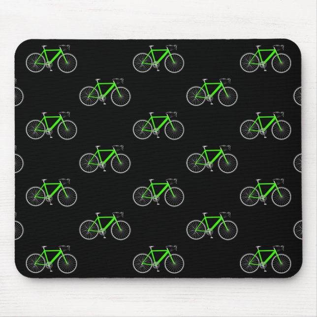 gröntens cykel på svart musmatta (Framsidan)