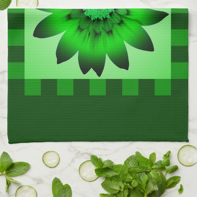 Gröntens Daisy Blommor #2 Kökstorn Kökshandduk (Vikta)