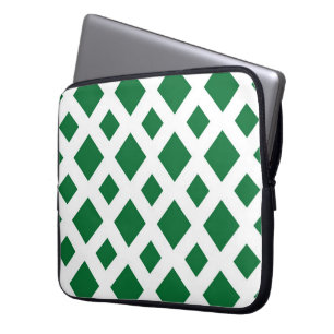Gröntens diamanter på vitt laptop sleeve
