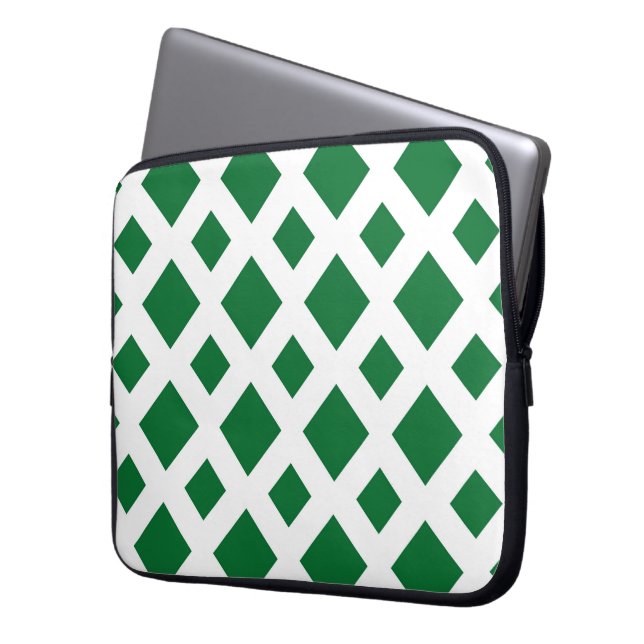 Gröntens diamanter på vitt laptop sleeve (Framsidan Vänster)
