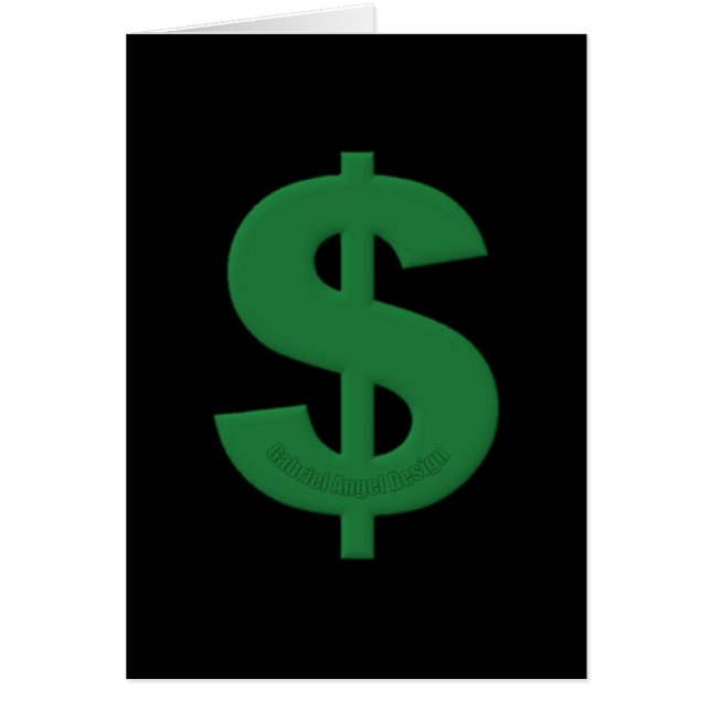 Gröntens dollartecken hälsningskort (Framsidan)