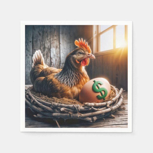 Gröntens dollartecken på ett ägg pappersservett (Framsidan)