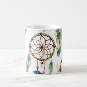 Gröntens dröm catcher vattenfärg kaffemugg