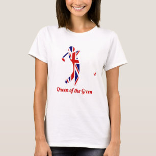 Gröntens drottning   Union Jack Flagga Golf Player T Shirt