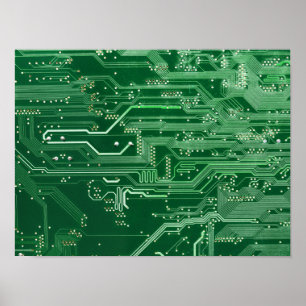 gröntens elektroniska kretskort mönster poster