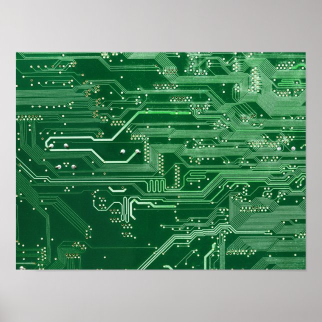 gröntens elektroniska kretskort mönster poster (Framsidan)