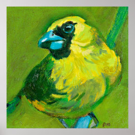 Gröntens fågel med blåstöt poster