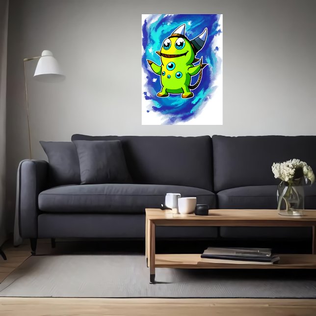 gröntens främmande varelse många ögon | AI Art Poster (Skapare uppladdad)