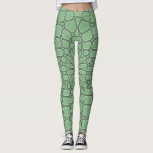Gröntens geometriska mönster "Ratti_Kreativ_Arts" Leggings