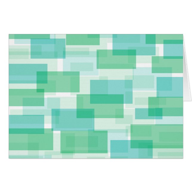 Gröntens geometriska rutor mönster hälsningskort (Framsidan Horizontal)
