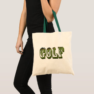 Gröntens golfdimensionella logotyp. tygkasse