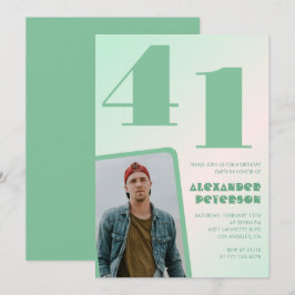 Gröntens gradient 41:a födelsedagsinbjudan Boy Pho Inbjudningar