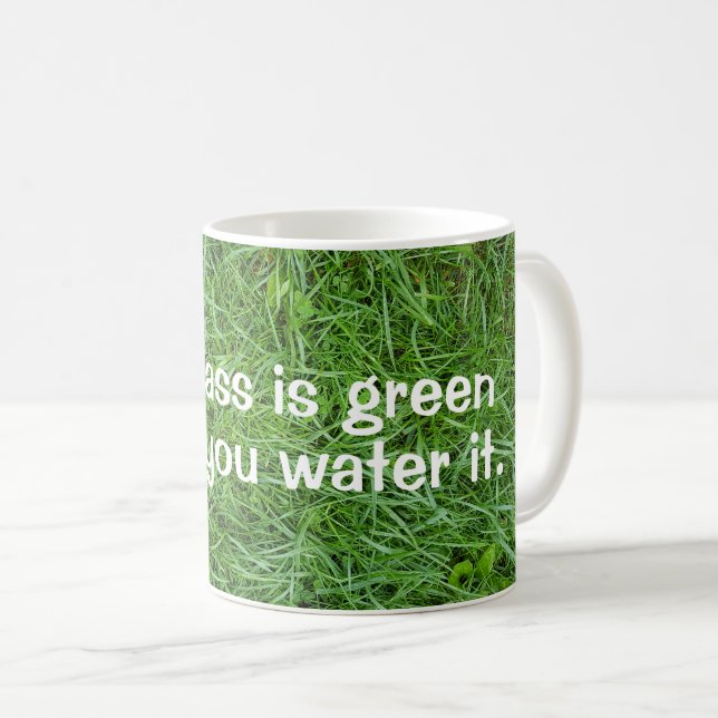 gröntens gräs-inspirerande citat kaffemugg (Framsida höger)