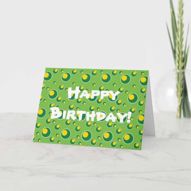 Gröntens Gult Circles Ports Greeting Card-Anpassni Kort (Framsida)