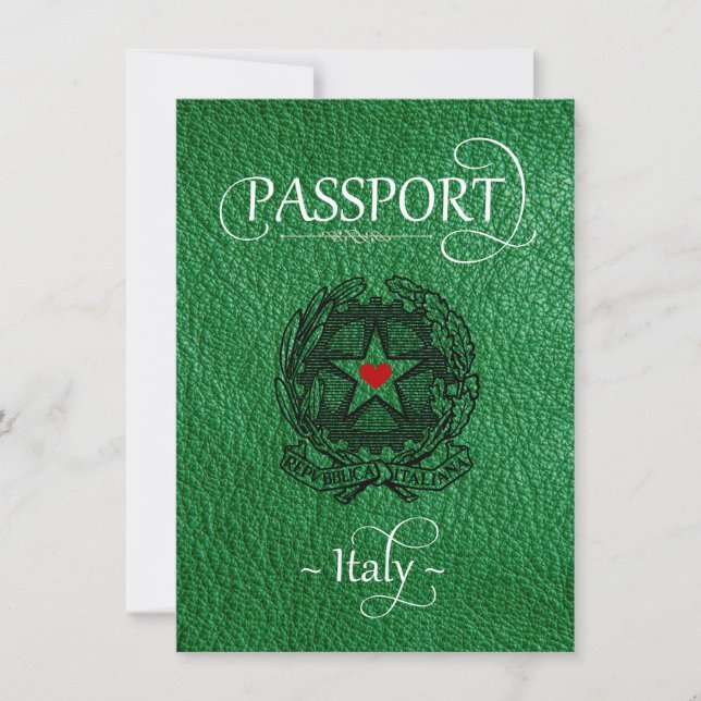 Gröntens Italien Passport Spara datumkortet Spara Datumet (Framsida)