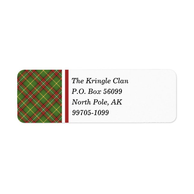 Gröntens julklapp returadress etikett (Framsidan)
